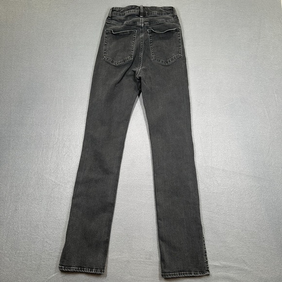 H&M Jeans Womens US 4 Black Denim High Rise Split Hem Skinny Biker 5-Pockets - Picture 2 of 8